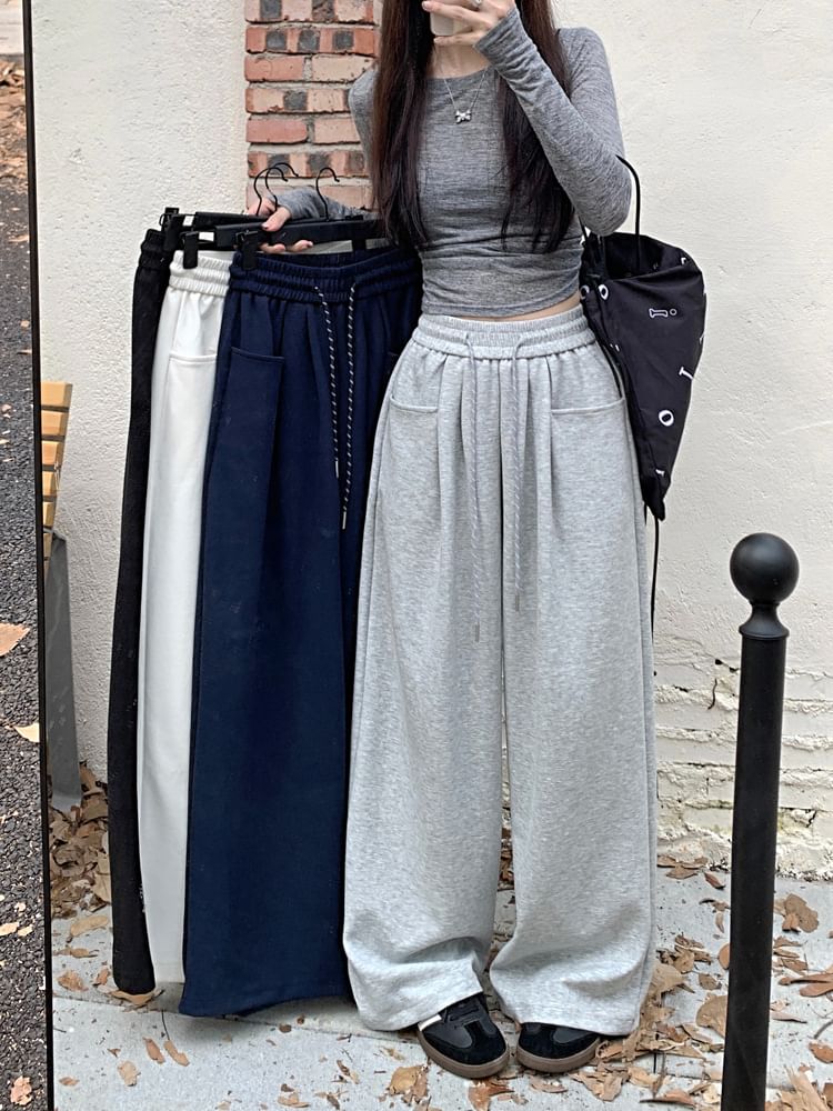 Essere - Wijde joggingbroek met trekkoord in de taille