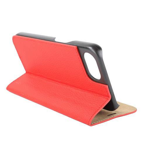 iPhone 16e Echtleder Book Case Tasche Flip Cover Hand Made (MARCIPSE4-M04) - Cherry Tomato