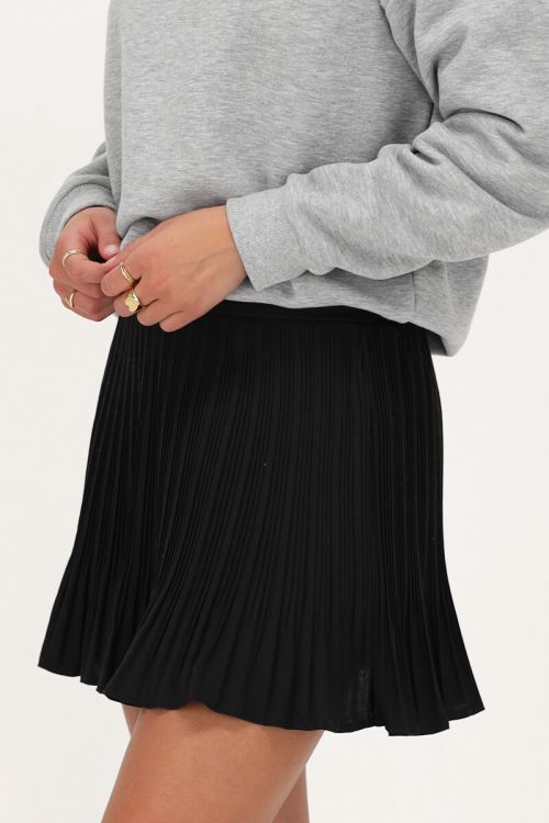 Zwarte plissé mini rok