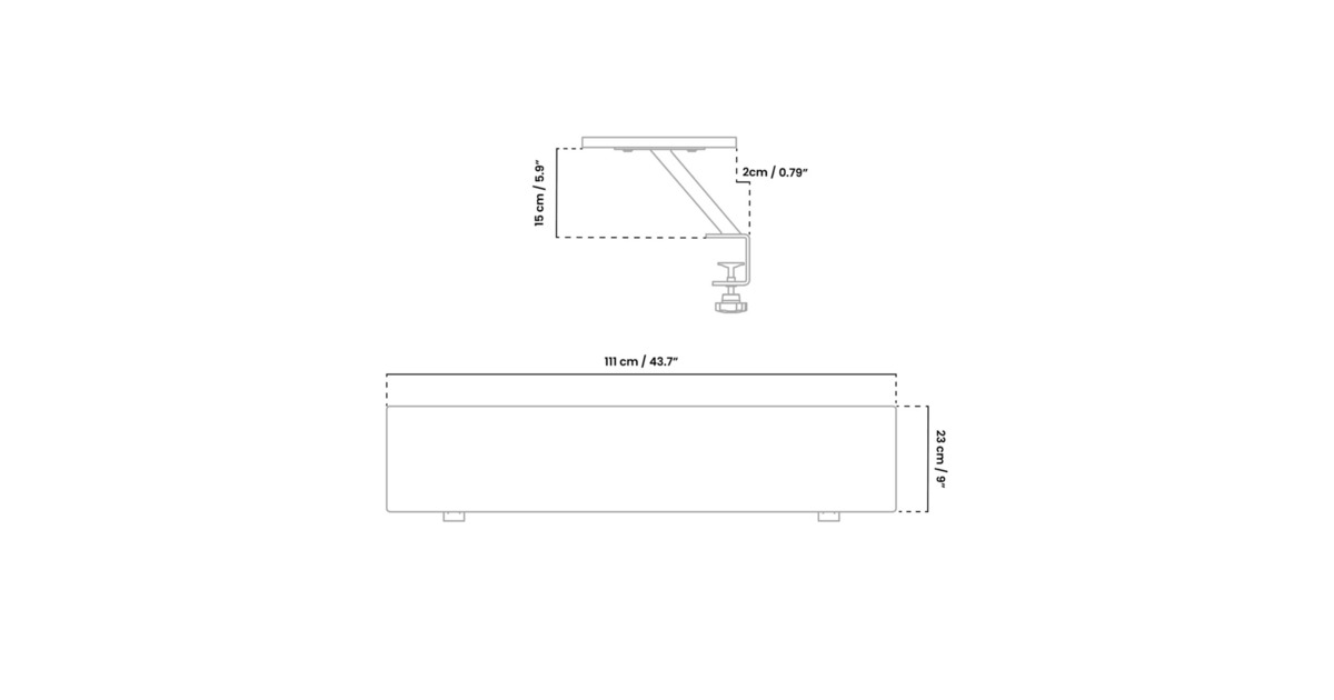ArozziArena Desk Riser Large - Black bevestiging  (Zwart)