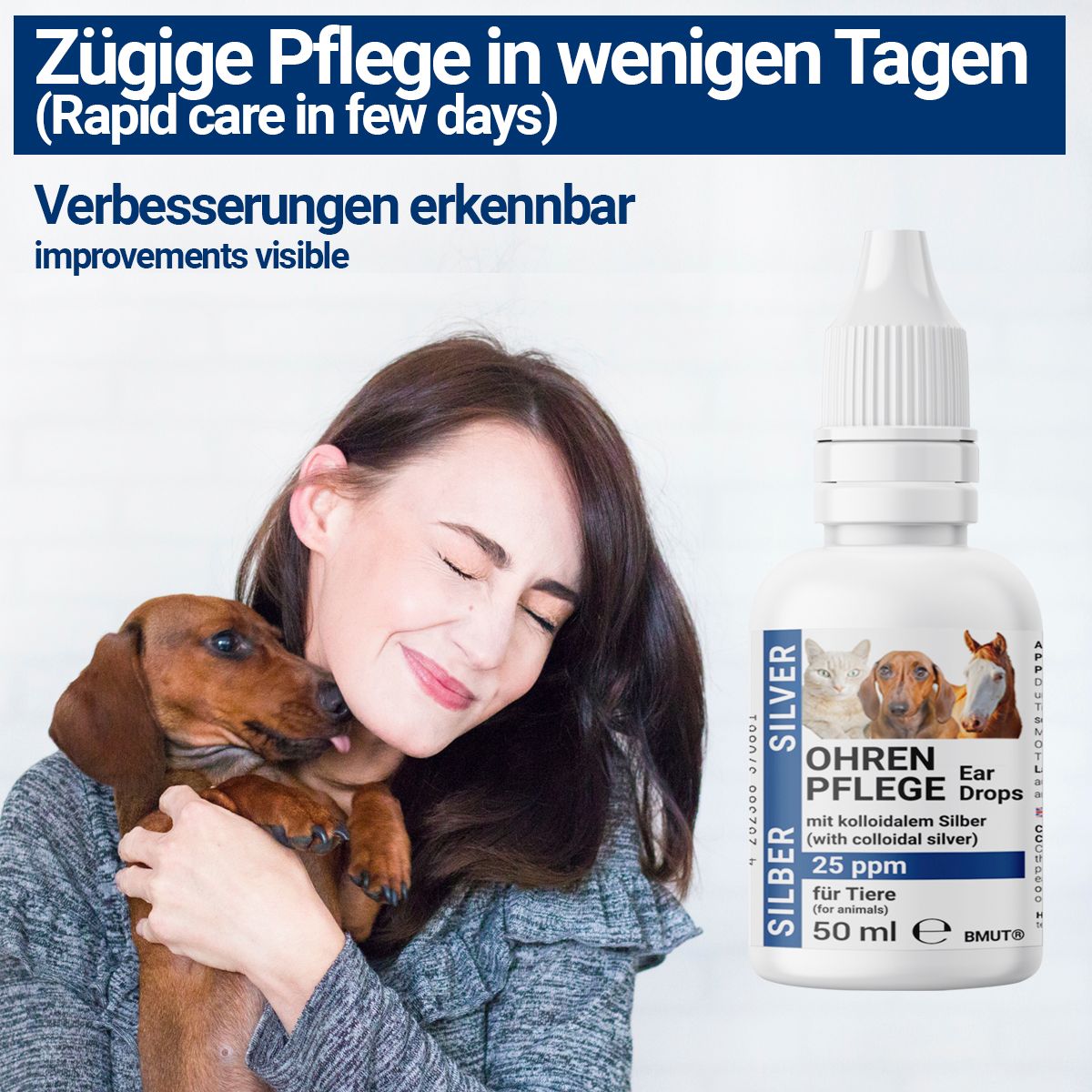 BMUT Ohrentropfen für Hunde & Katzen mit kolloidalem Silber