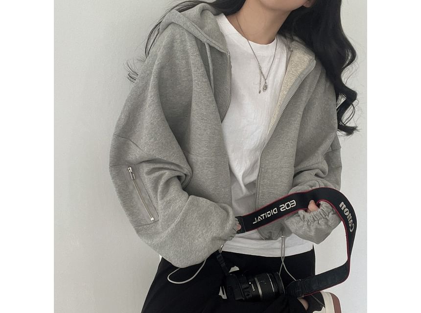 Coris - Effen hoodie met trekkoord en rits