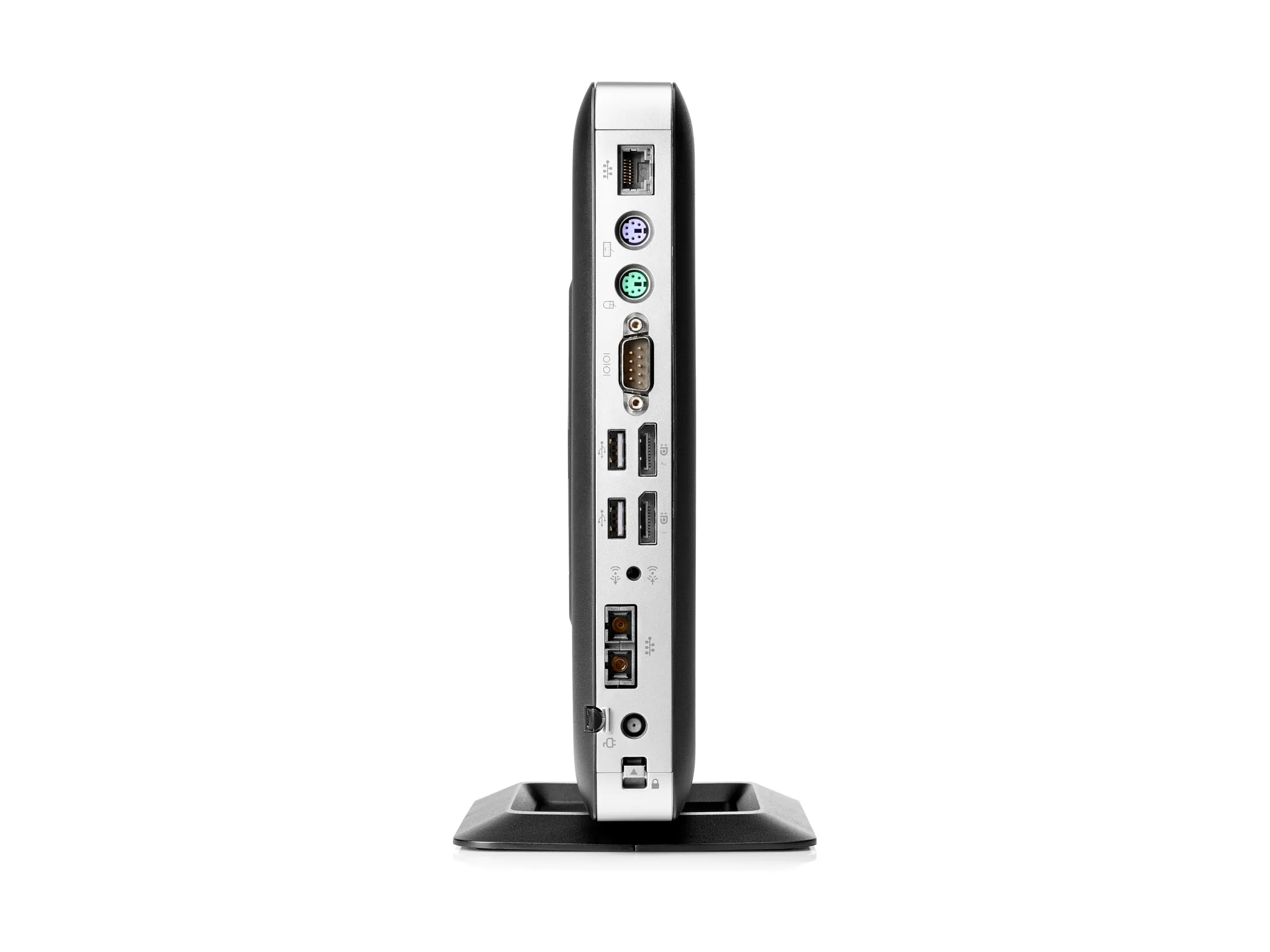 HP t630 - Tynd klient - tower - 1 x GX-420GI op til 2.2 GHz - RAM 4 GB - flash 32 GB - Radeon R7E - Gigabit Ethernet - Bluetooth, 802.11a/b/g/n/ac - Win Embedded Standard 7E 32-bit - skærm: ingen - tastatur: dansk - TAA-kompatibel