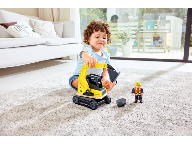 Hape Baustellenfahrzeug Schaufelbagger Fördert kreatives Spielen