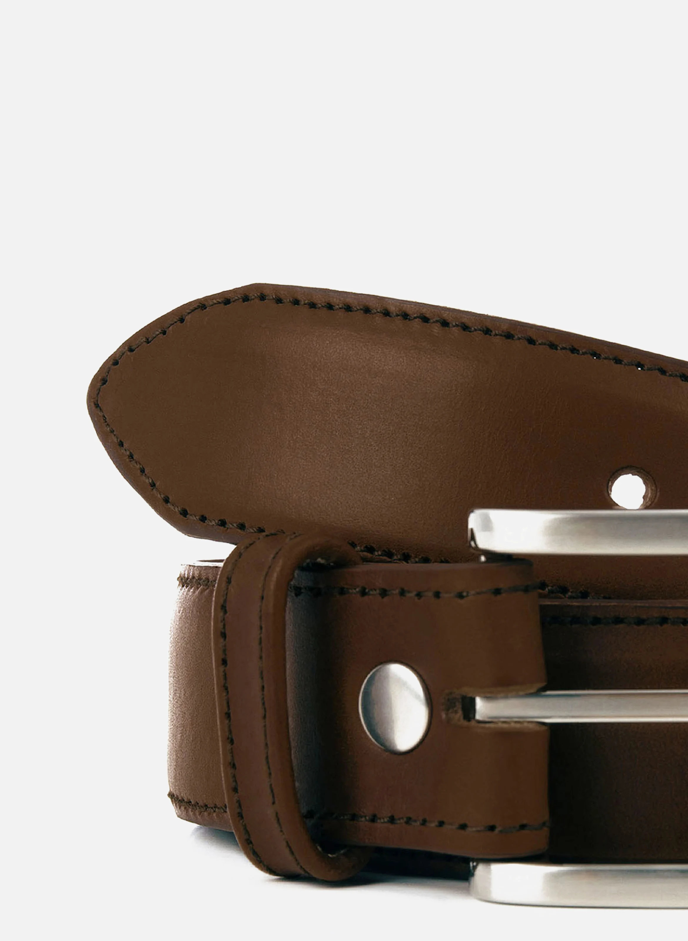 Ceinture classique cuir lisse | Marron