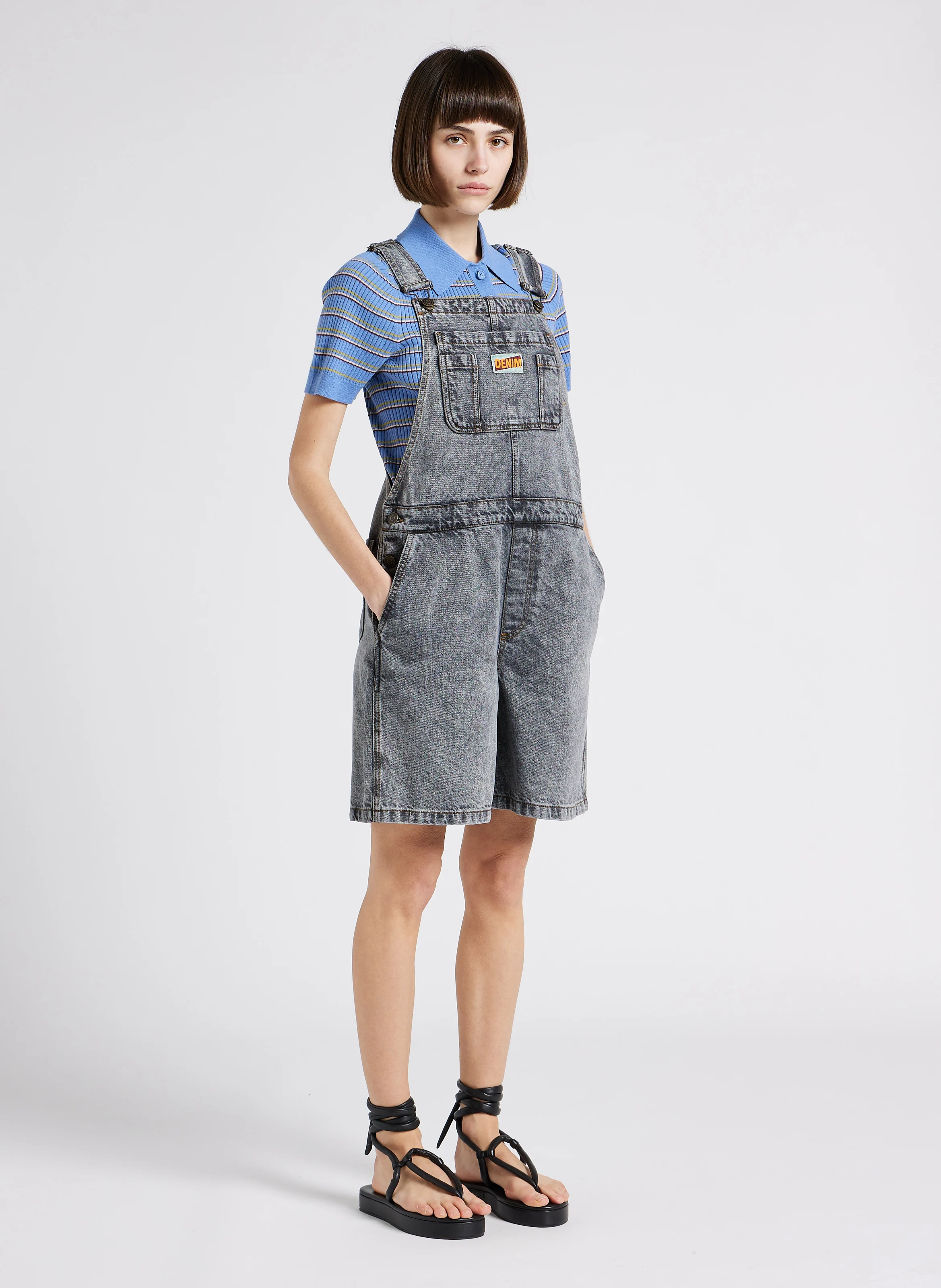 SODA SWEATER POLO - Polo moulant en coton à rayures | Bleu