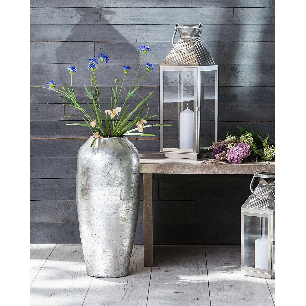 Beliani - Vase LORCA Céramique 48cm Argenté