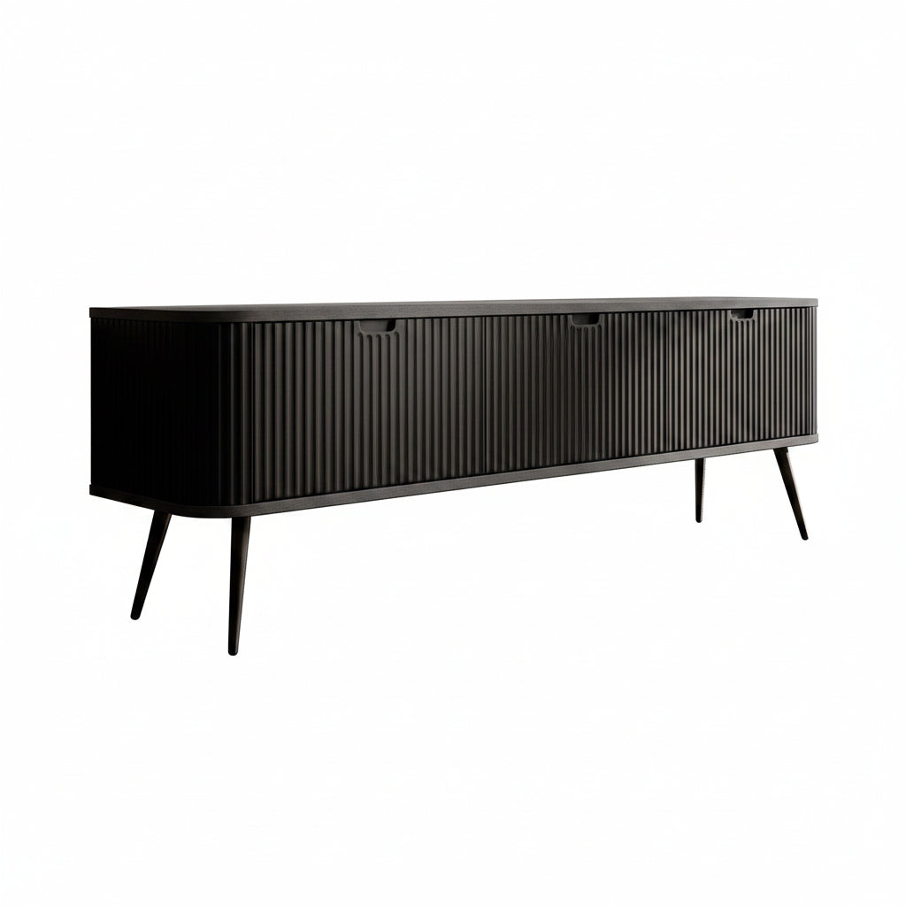 Zakari - TV-Meubel met 3 deuren - Zwart - 168 cm