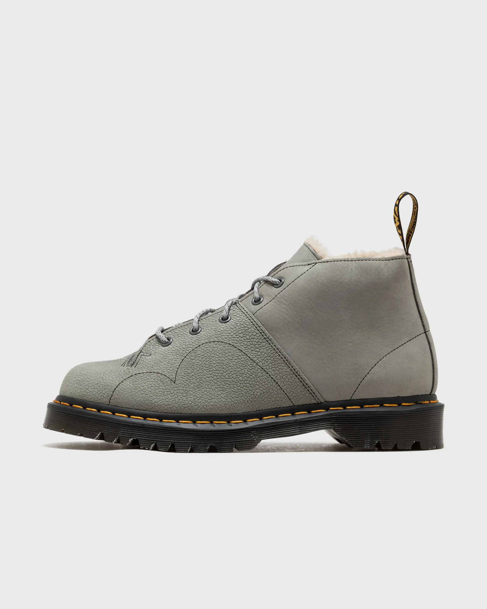 Dr. Martens Church Mid Gray Nubuck Shoulder + Nubuck Pebble Emboss