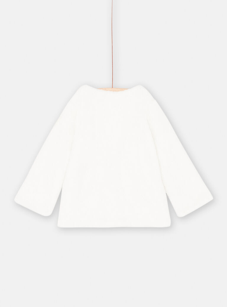 Cardigan écru en soft boa réversible bébé fille