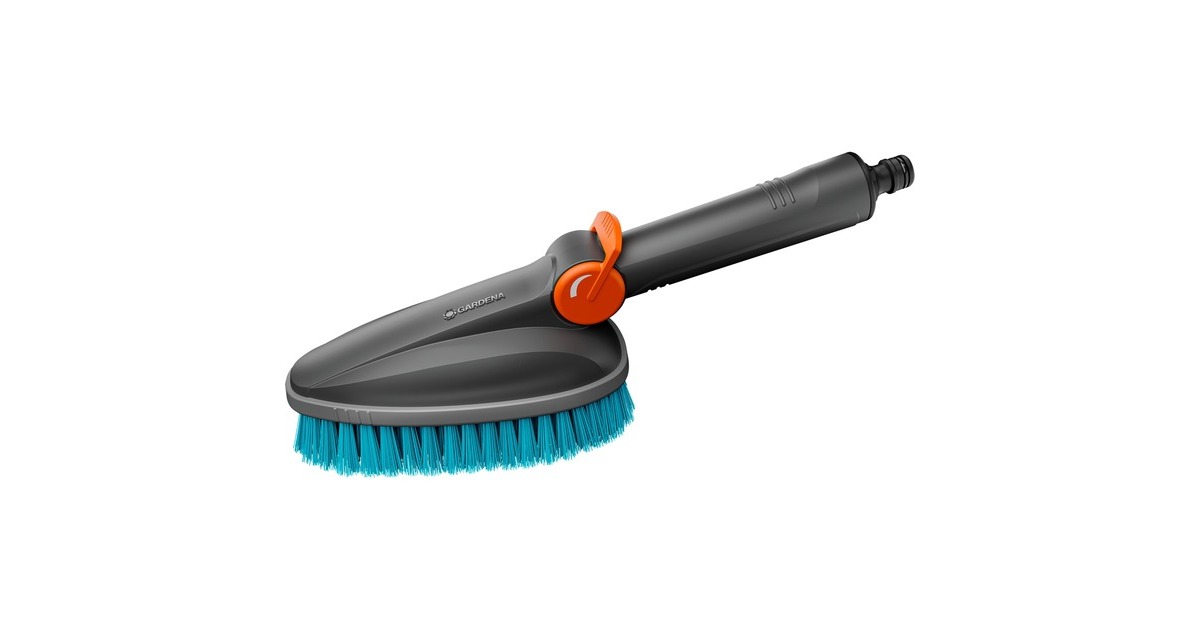 GARDENACleansystem handborstel M Hard, met slangaansluiting wasborstel  (Grijs/turquoise, 18846-20)
