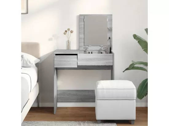 Coiffeuse avec miroir sonoma gris 73x46,5x120 cm