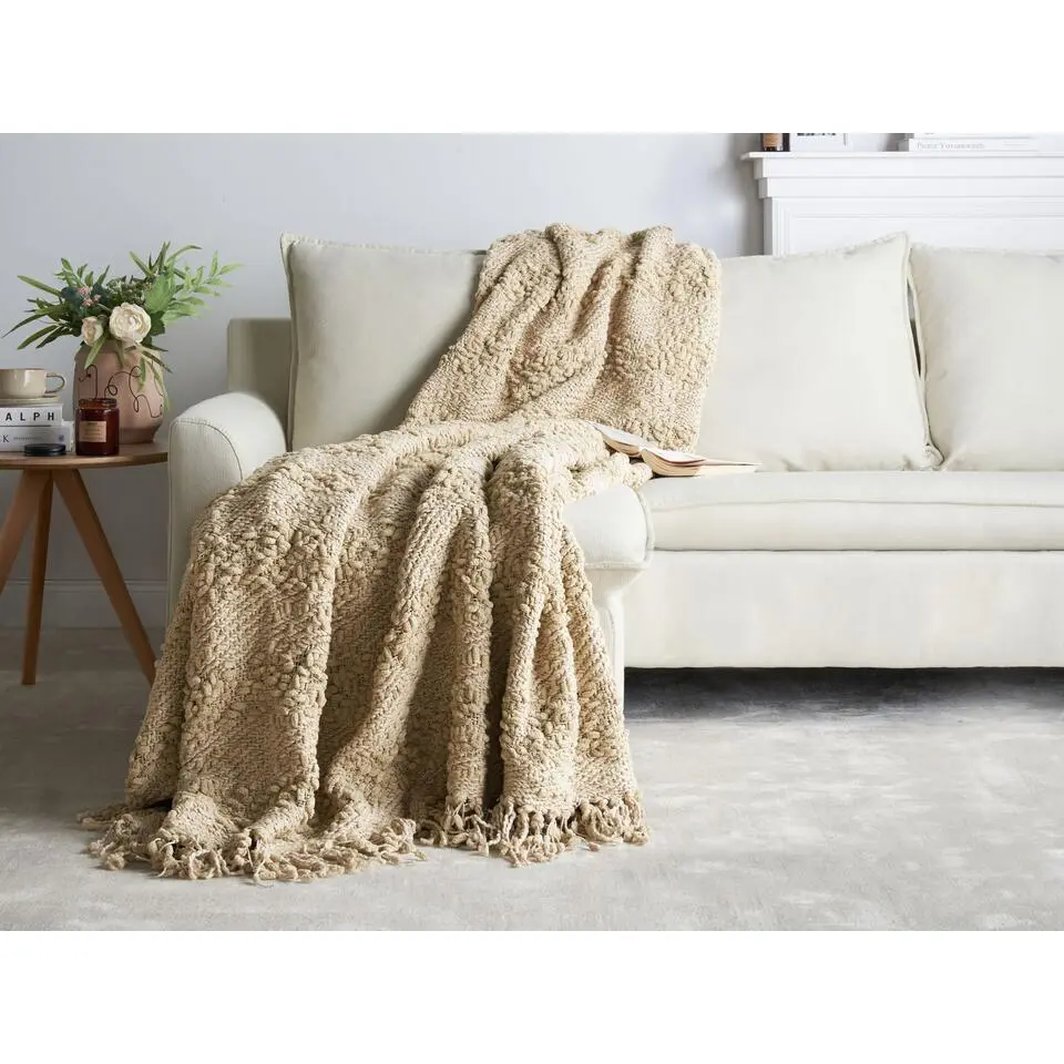 VELLA - Deken - Beige - 190 x 230 cm - Katoen