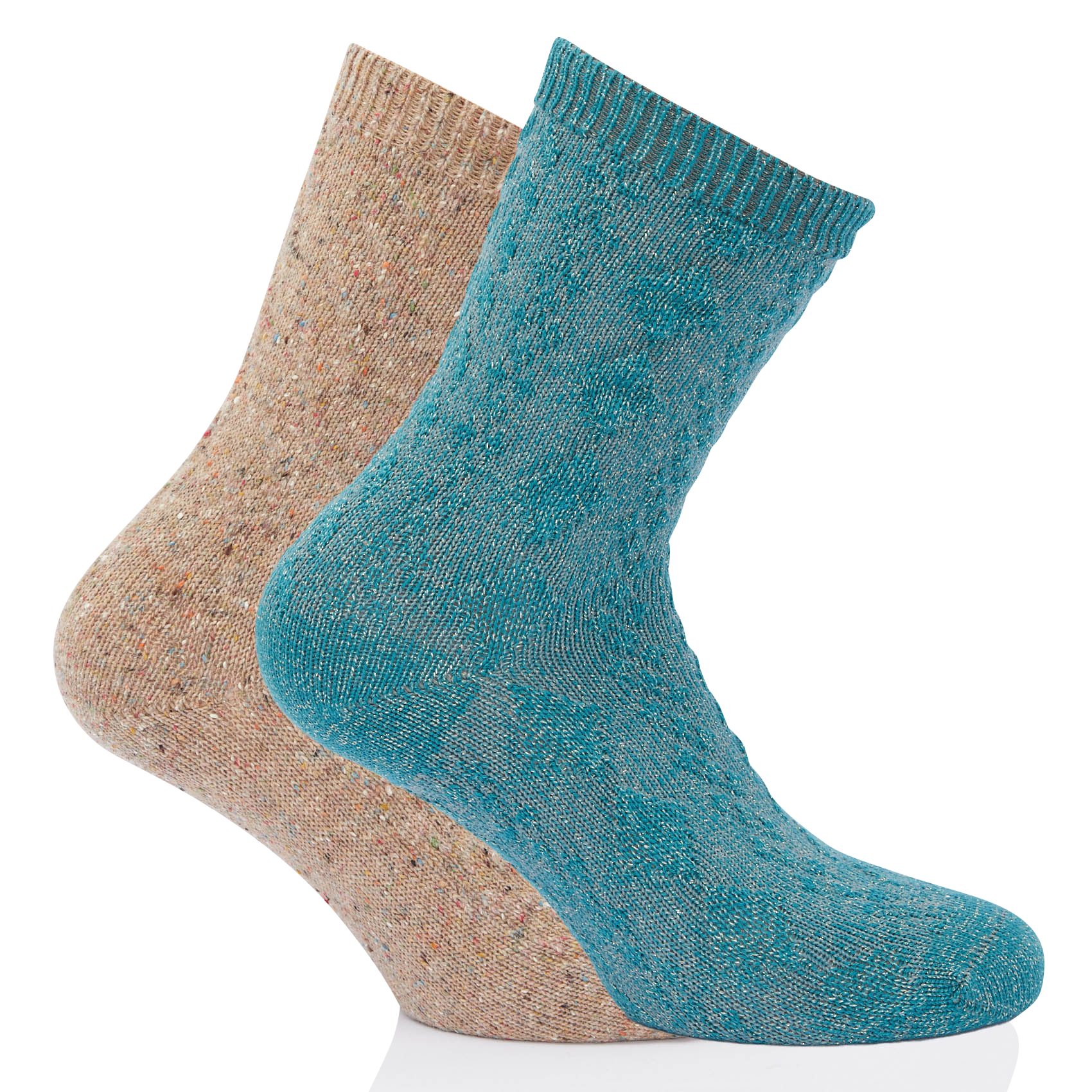 Lot de 2 paires de chaussettes en laine mélangée | Multicolore