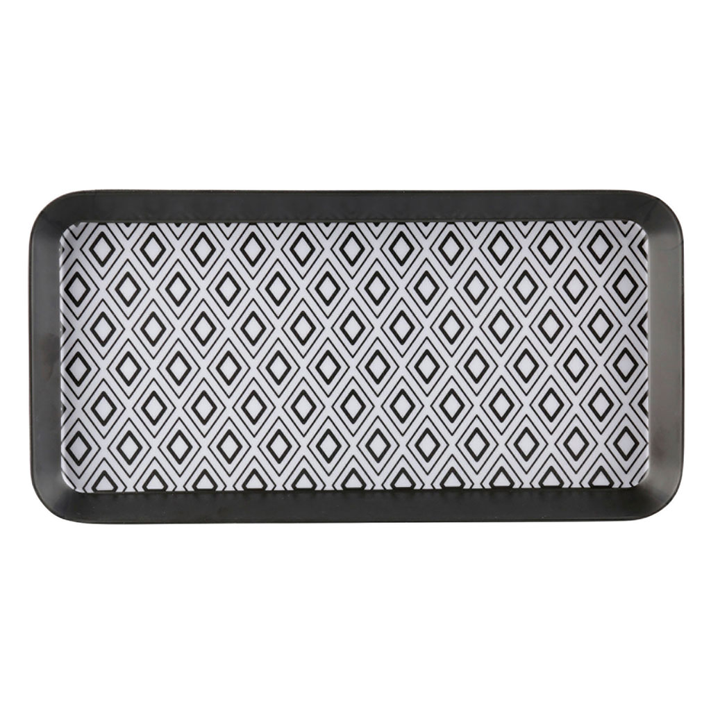 Plateau BLACK WHITE mélaminé 30x15cm