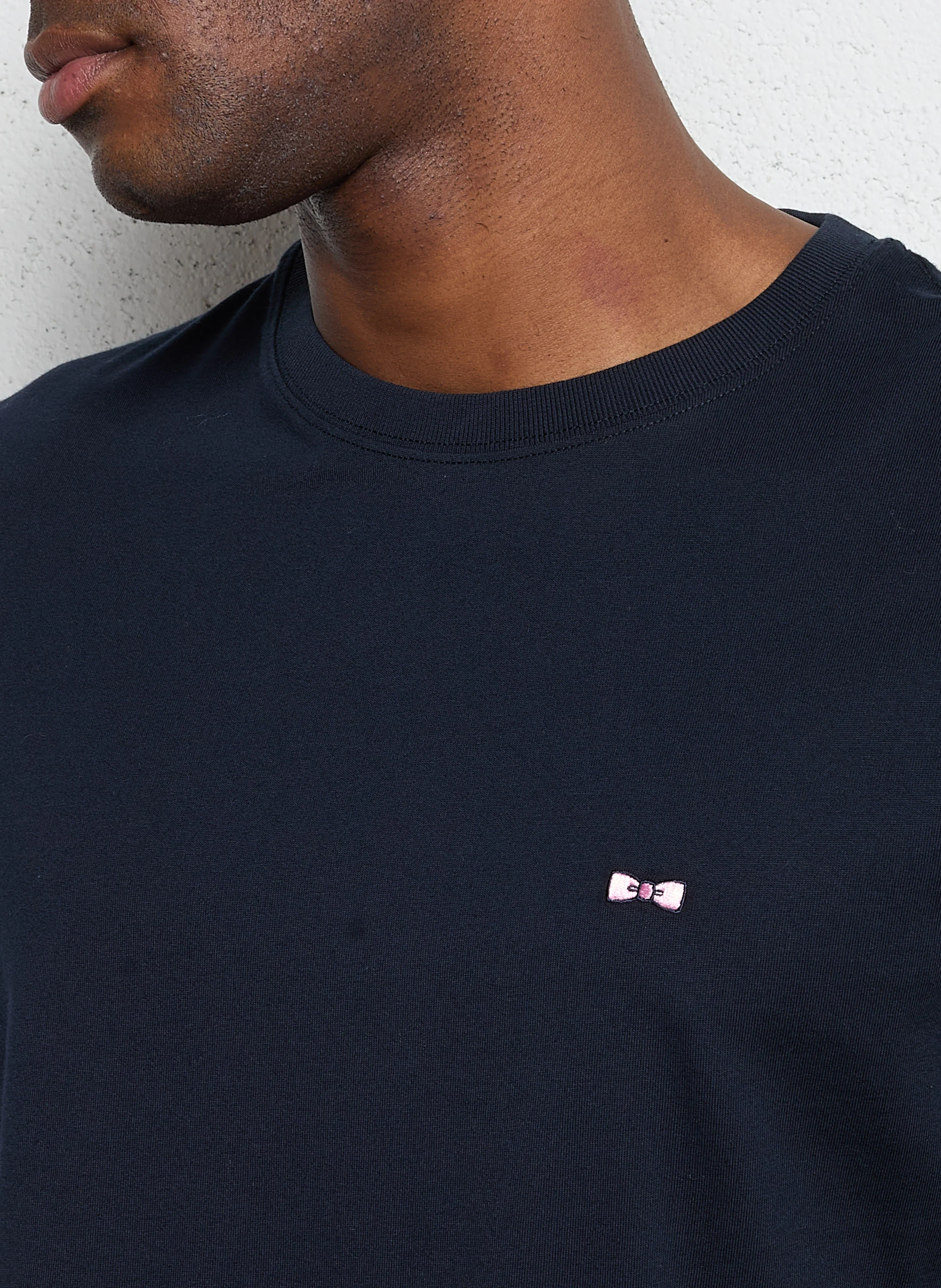 Tee-shirt col rond en coton | Bleu