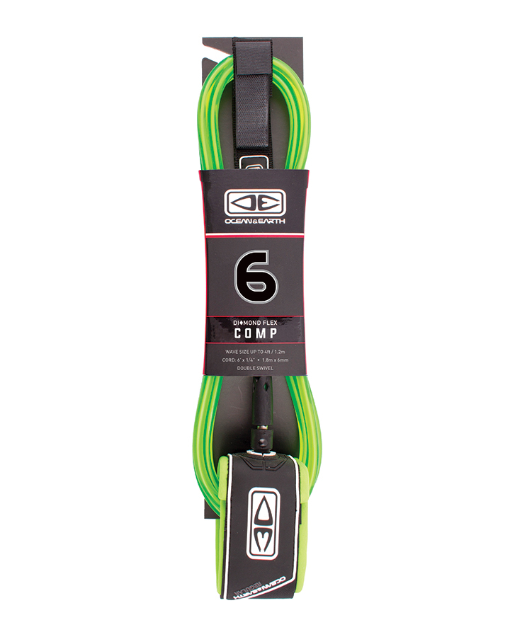 Ocean and earth Leash Regular Comp Moulded - 6'0 Black