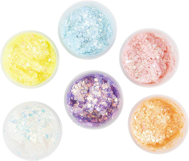 Creativ Company Glitter Clay, 6x20ml.