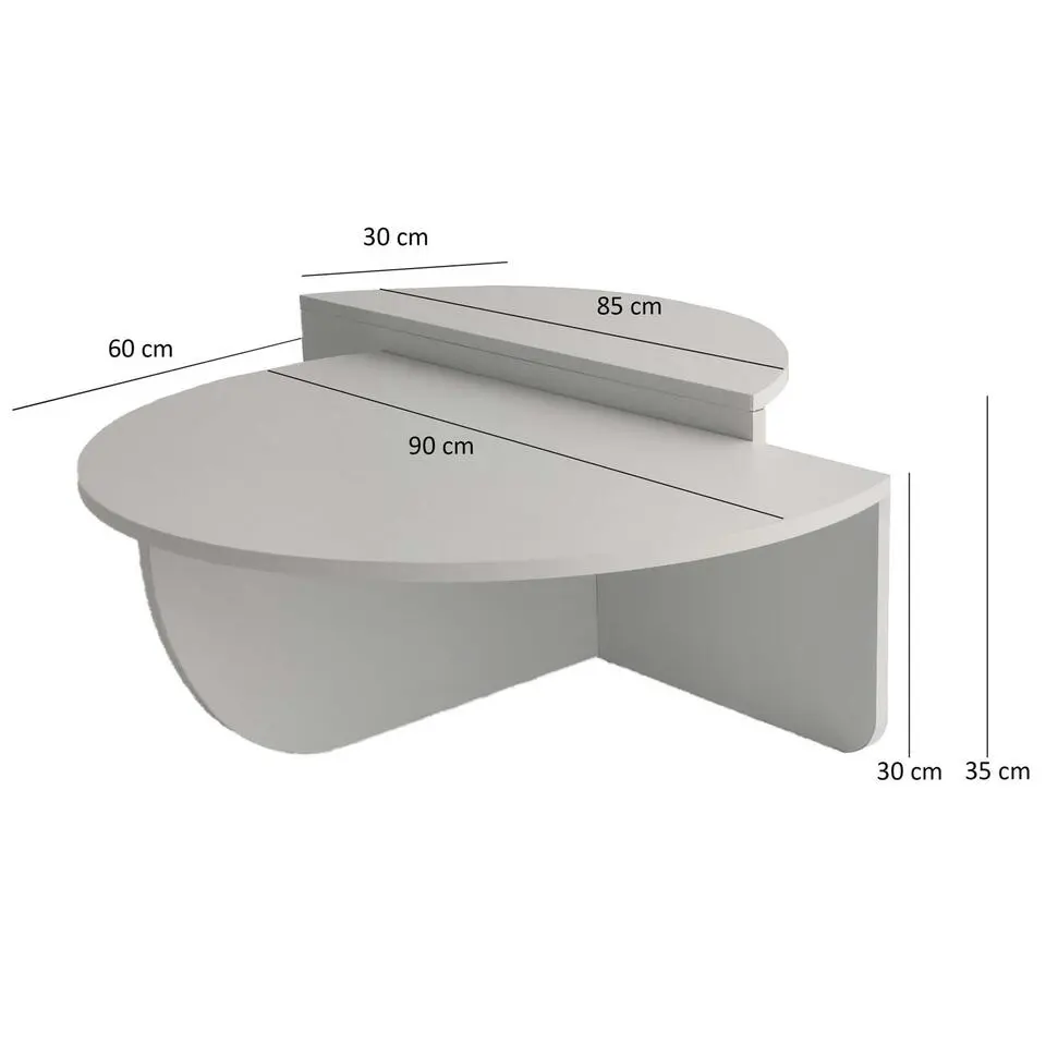 CALICOSY - Set van 2 Salontafels ORION - Licht hout - 35x90x90 cm