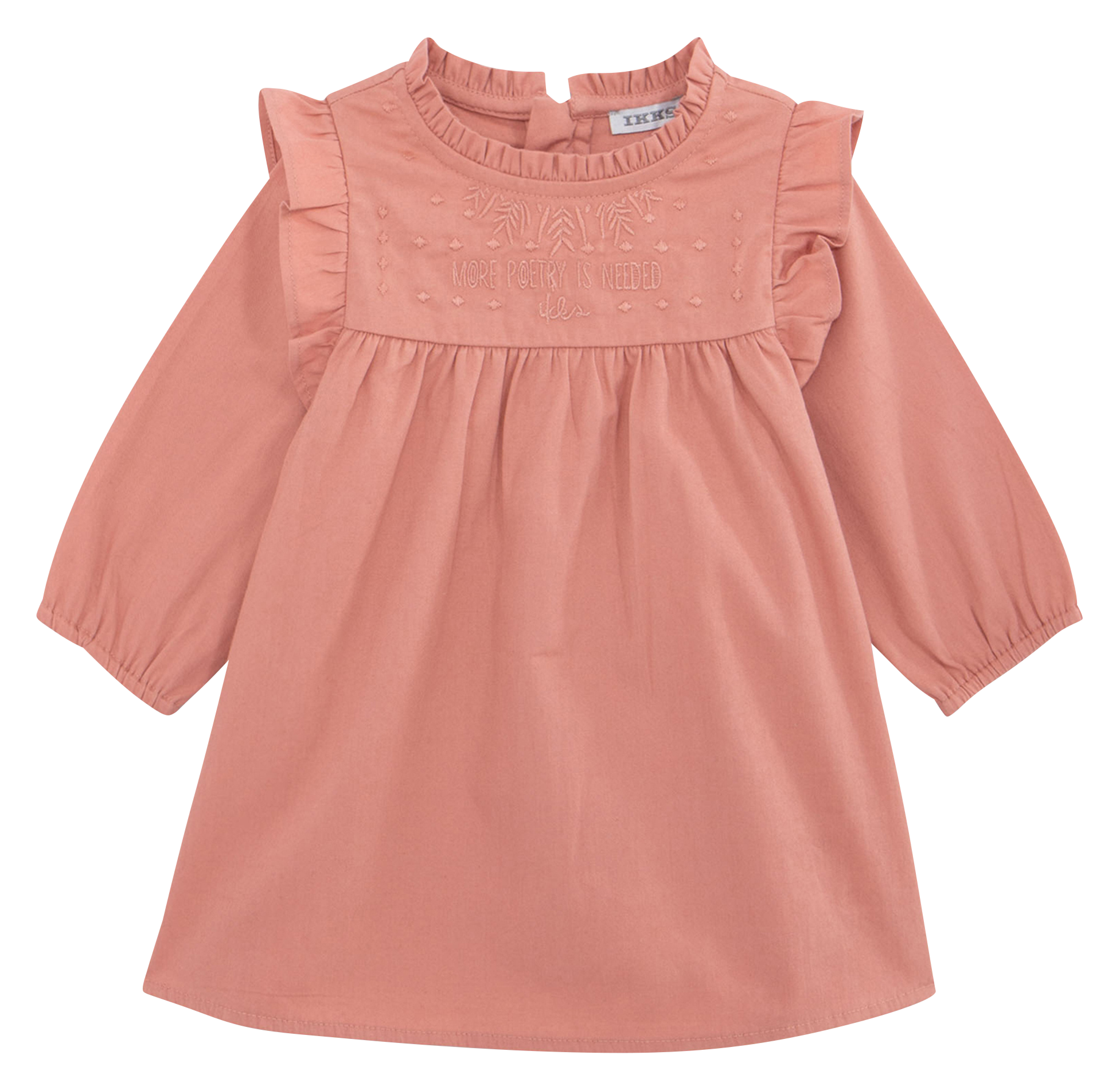 Robe col rond en coton | Rose