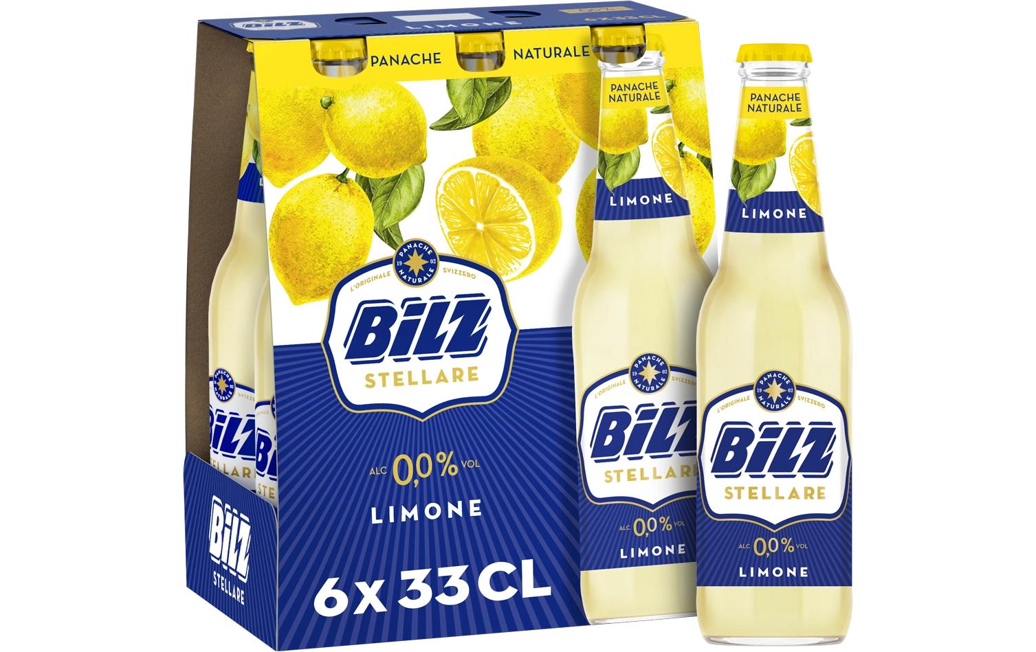 Stellare Limone Flasche alkoholfrei 6 x 0.33 lErfrischendes Panaché mit echtem Zitronengeschmack
