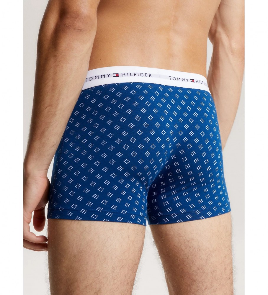 Pacote com 3 cuecas boxer azuis essenciais da Tommy Hilfiger