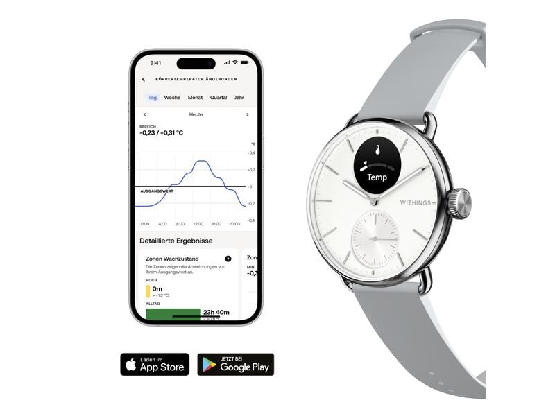 Withings Activity Tracker Scanwatch 2 White, 38 mm Hybrid Smartwatch