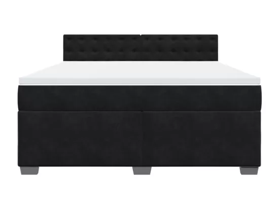 Sommier à lattes de lit avec matelas Noir 180x200 cm Velours
