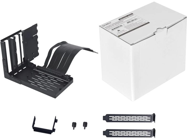 Lian Li VG4-4-V2W Vertical GPU Kit Schwarz Grafikkarten Umrüst-Kit für Lian Li Gehäuse
