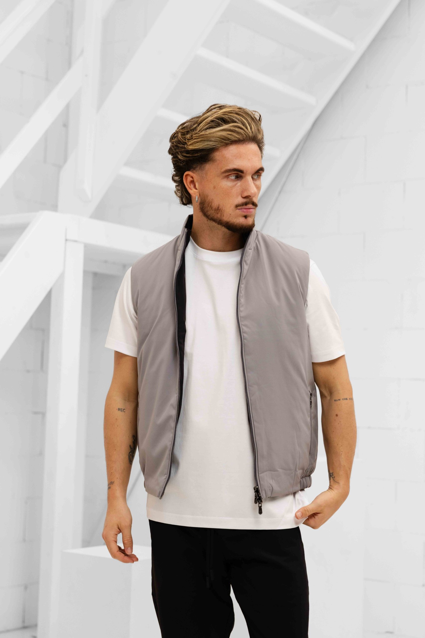 Cou7ure Essentials Reversible Reflection Bodywarmer Heren Grijs/Zwart