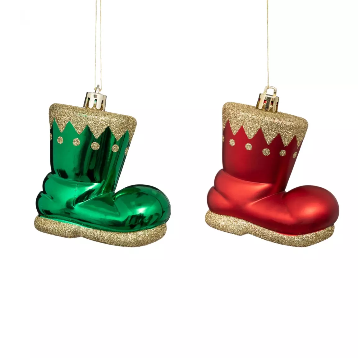 Lot de 4 bottes (H8 cm) Jeux de neige Rouge et vert