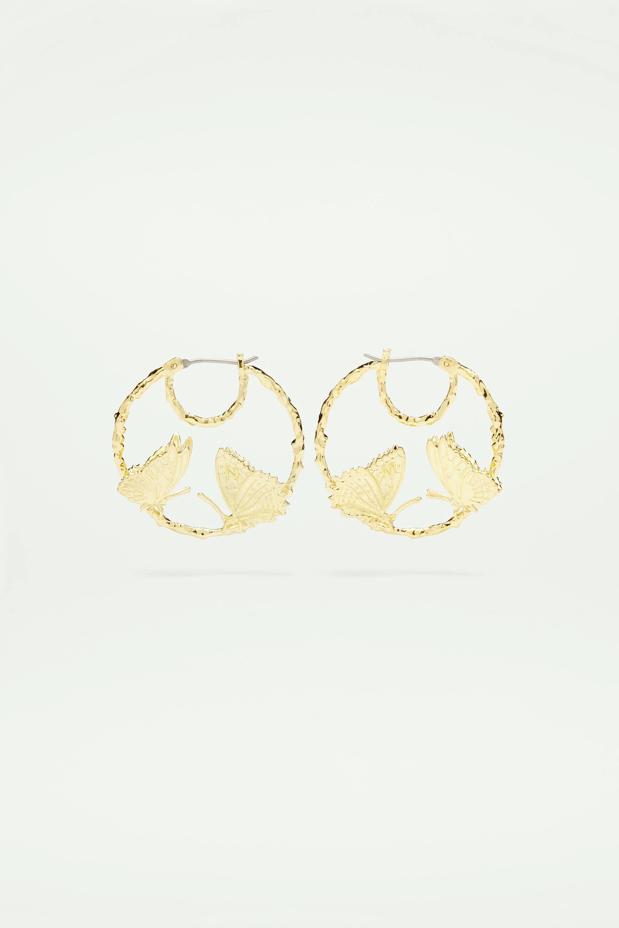 Petites créoles duo de papillons | Jaune
