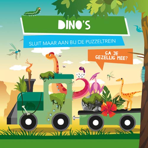 Lantaarn publishers rijmpjesboek en puzzeltrein dino's