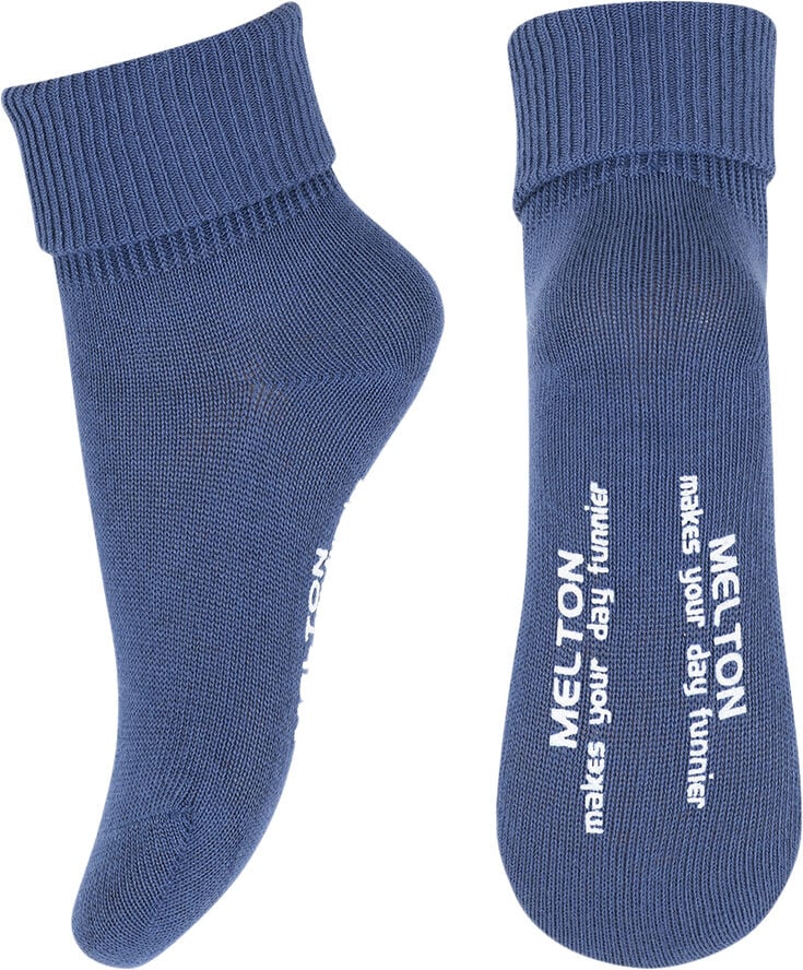 Melton Cotton socks - anti-slip True navy