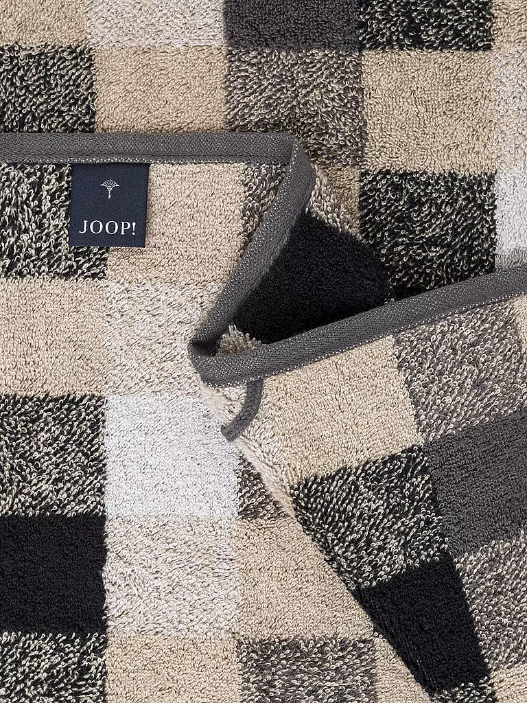 JOOP Duschtuch VIBE KARO 80x150cm Stein grau