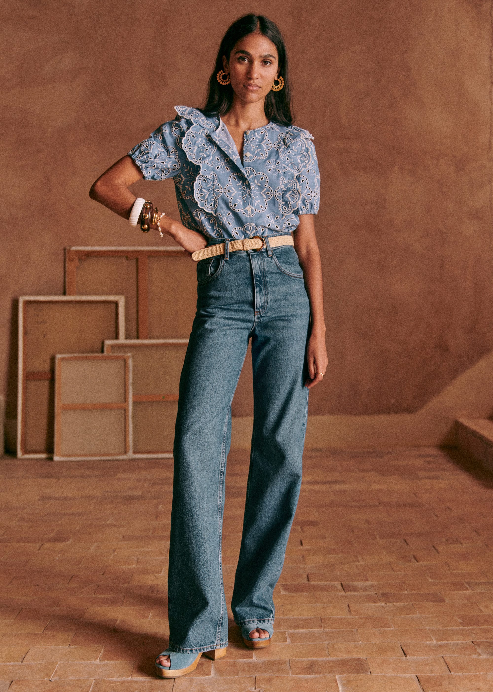 Chemise Jordanna - Bleu Denim Écru - E-SHOP/CHEMISES & BLOUSES 5905278
