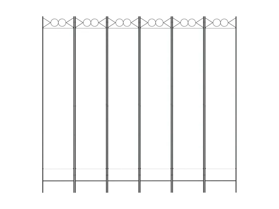 Cloison de séparation 6 panneaux Blanc 240x220 cm Tissu