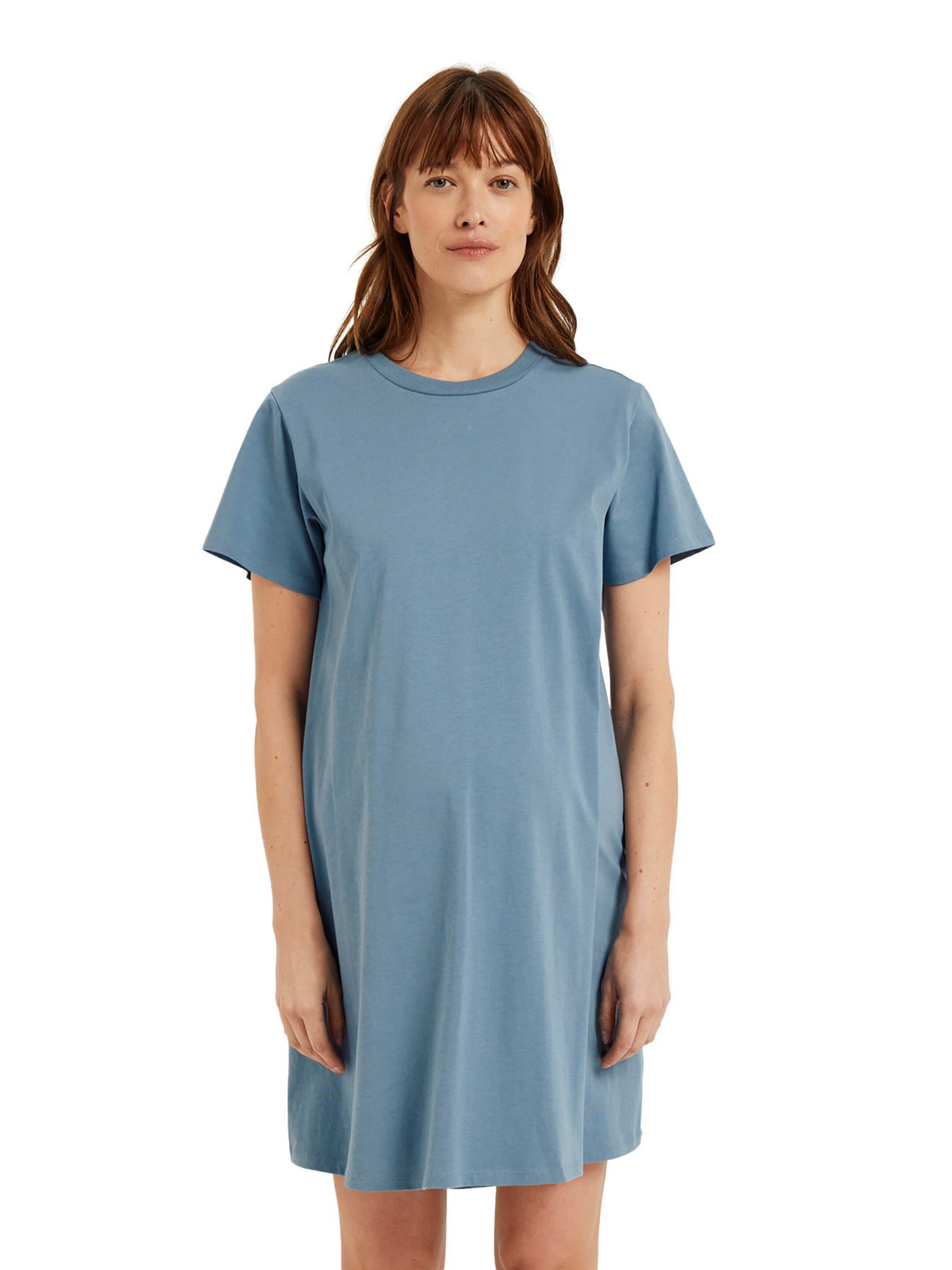 Vertbaudet Bio-Kollektion: Shirtkleid für Schwangerschaft und Stillzeit schieferblau