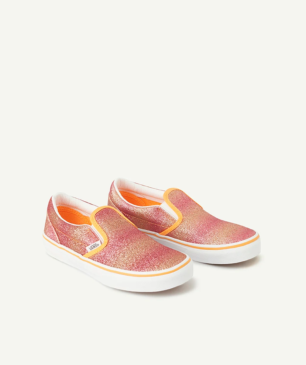 VANSchaussures classic slip-on enfant à paillettes oranges