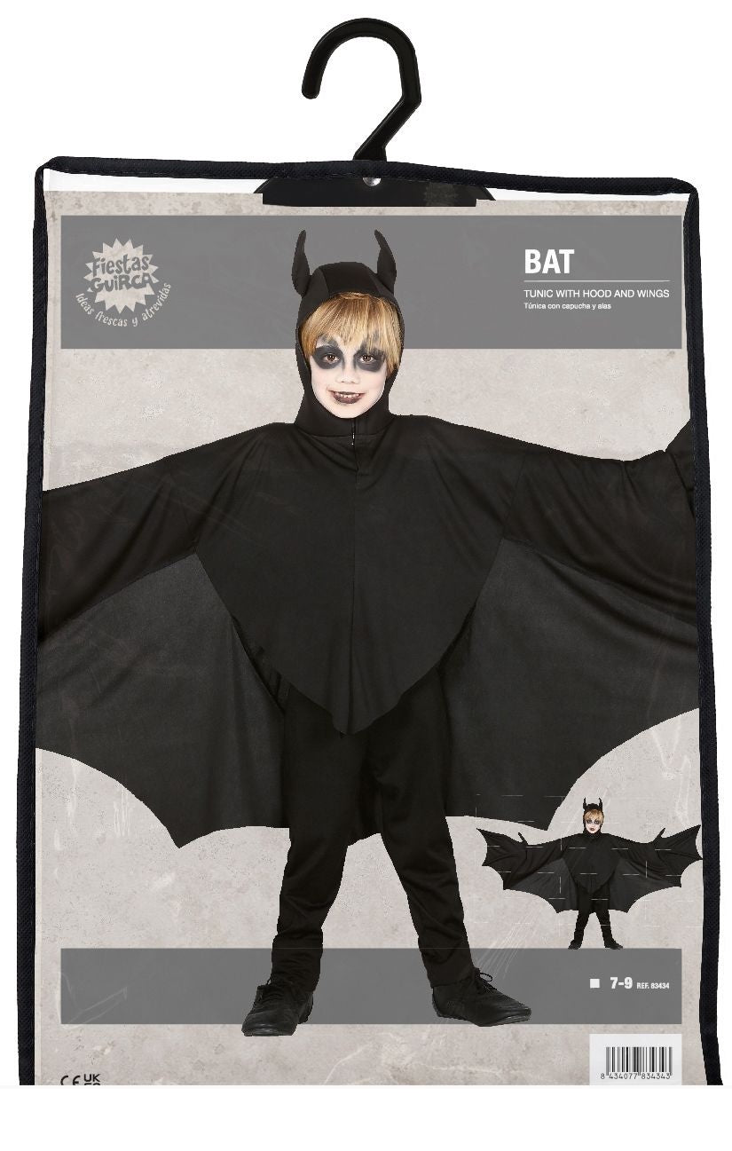 Vleermuis Halloween Kostuum Kind zwart 7/9 jaar