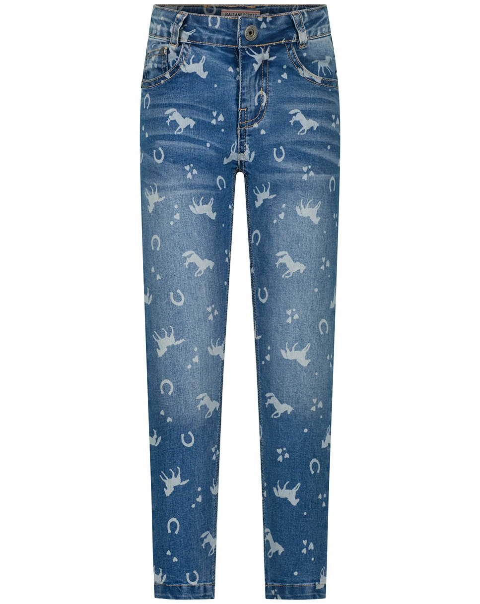 Jeanshose HORSE LUCK in mid blue