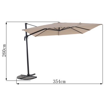 Zweefparasol Ibiza taupe