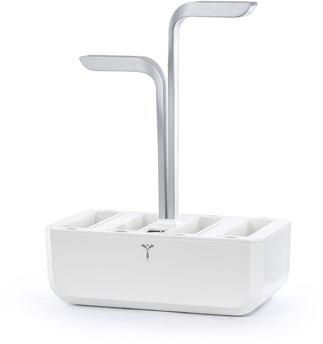 (4-fach) Smart Kräutergarten Indoor Gemüse Beet Blumen Anzucht mit LED Beleuchtung / Wassertank (VPOT-SAWAS-A-2) - Arctic White