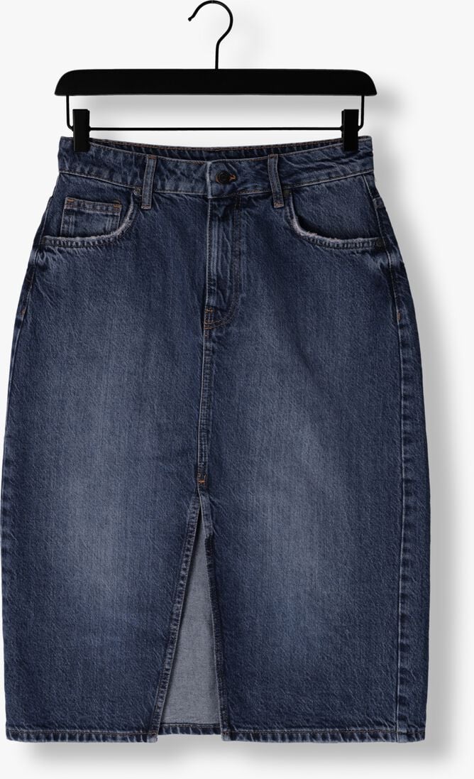 OBJECT blauwe object  objharlow midi denim skirt