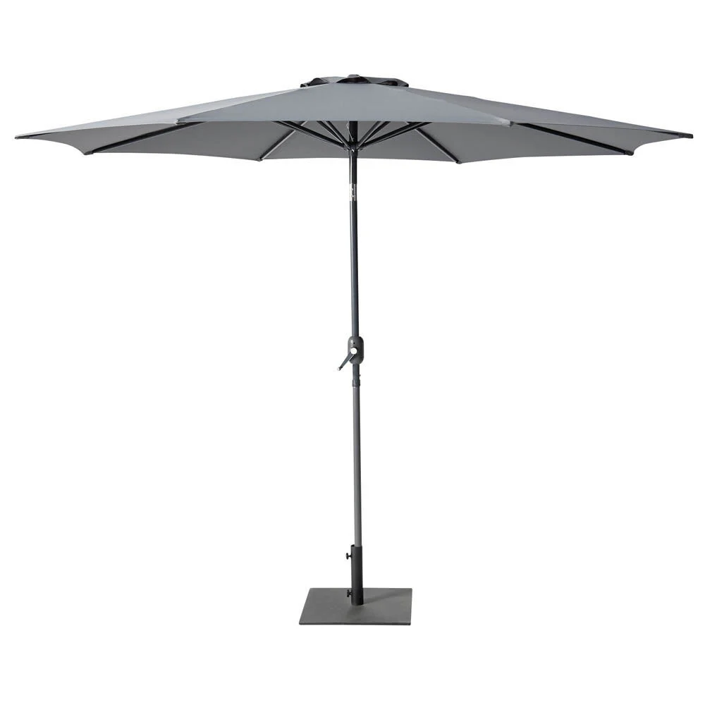 Parasol de jardin rond Tiago inclinable gris Ø.300 x H.245 cm