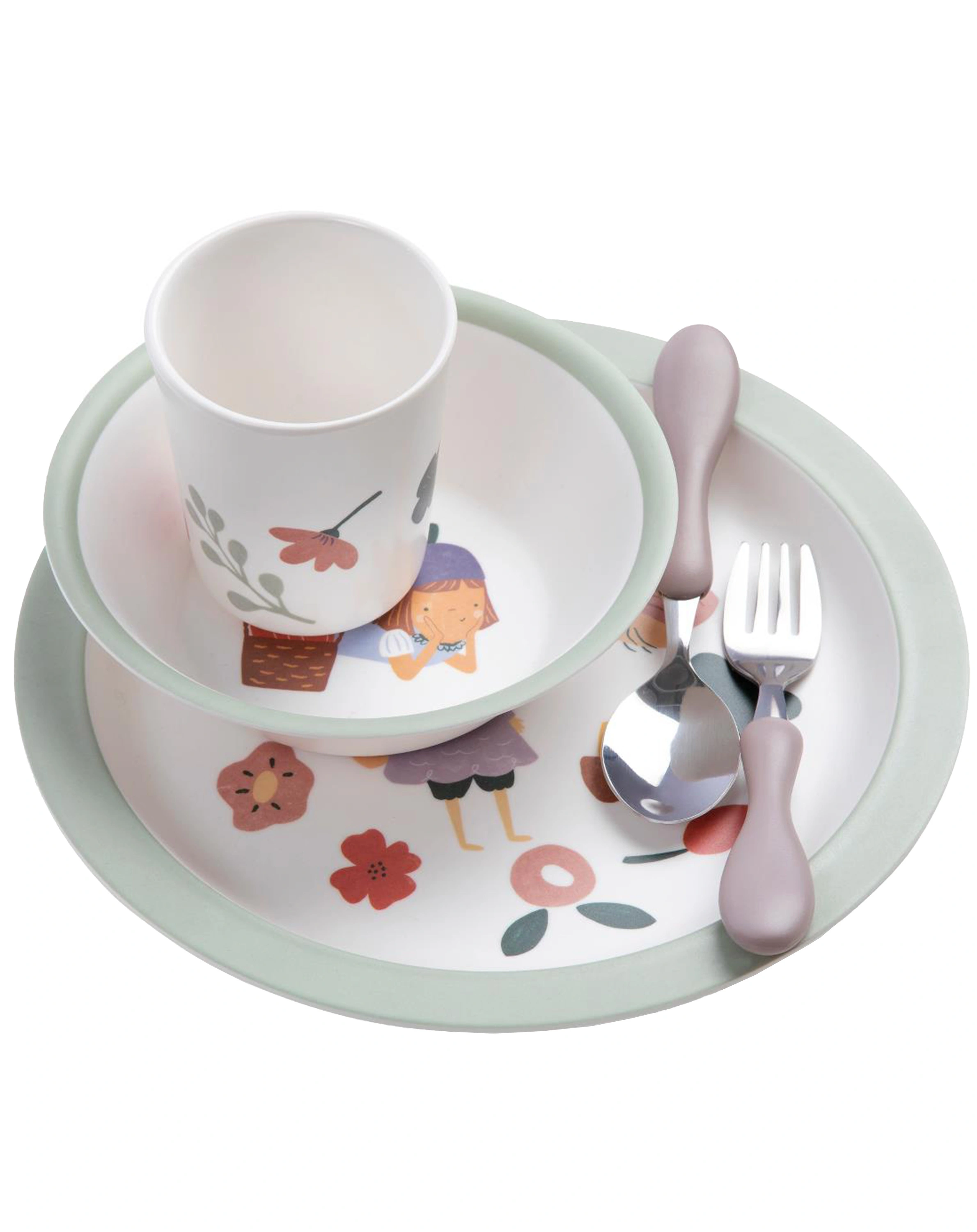 Melamin-Geschirrset PIXIE LAND 5-teilig in bunt