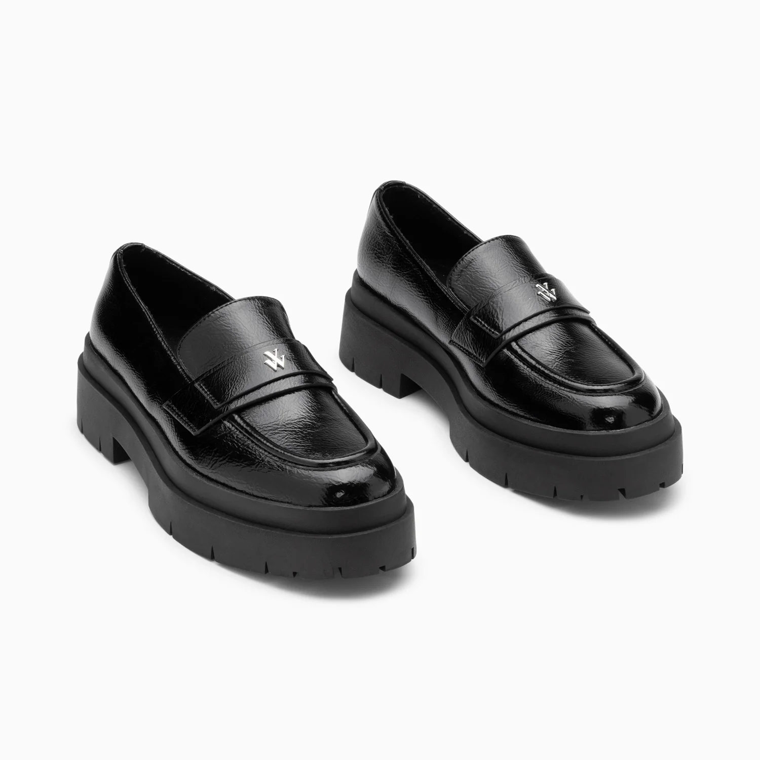 Mocassins, Derbies, Ballerines-Mocassins Rosalie noirs à plateforme crantée