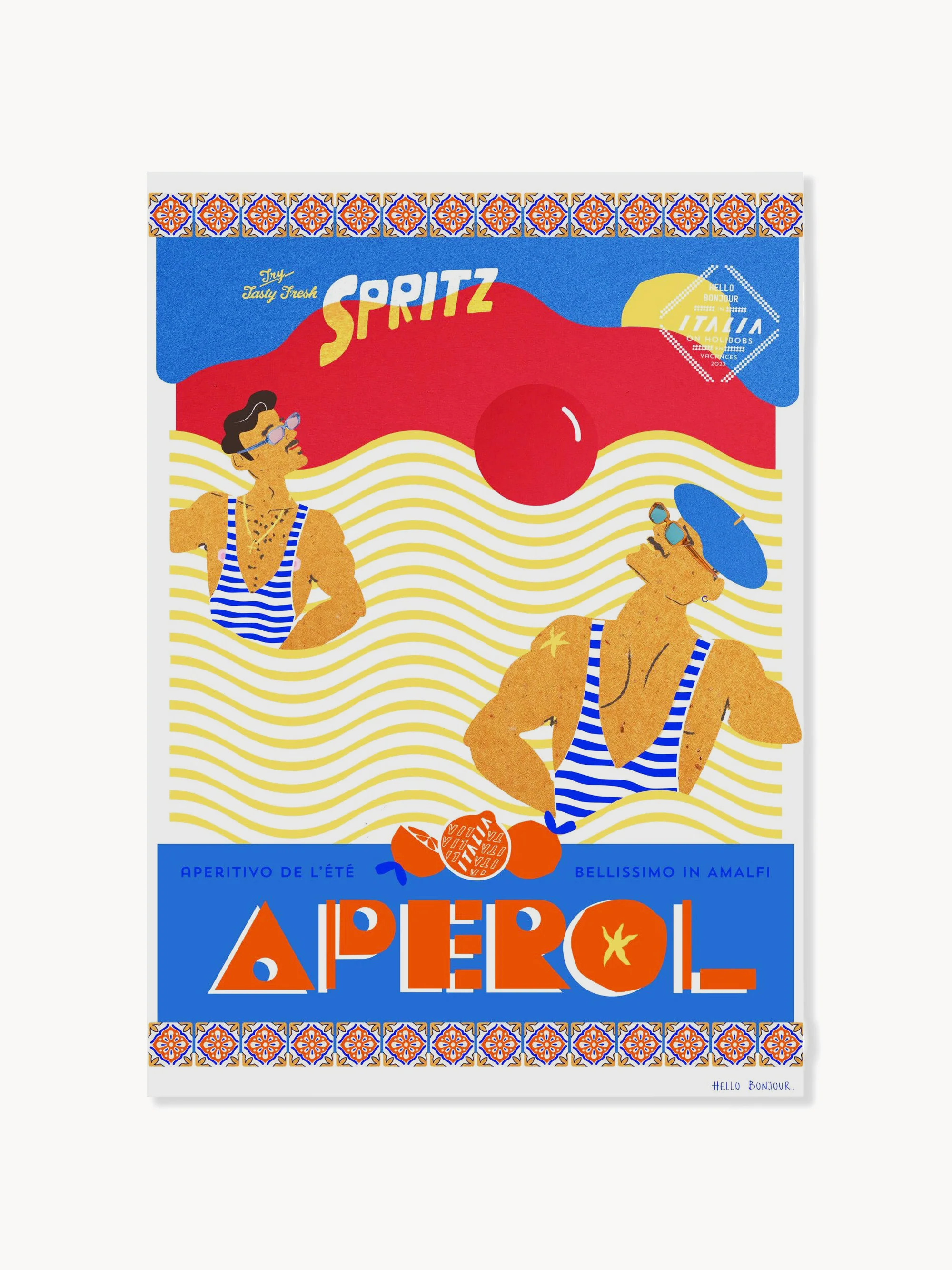 Poster Hello Bonjour - En Vacances