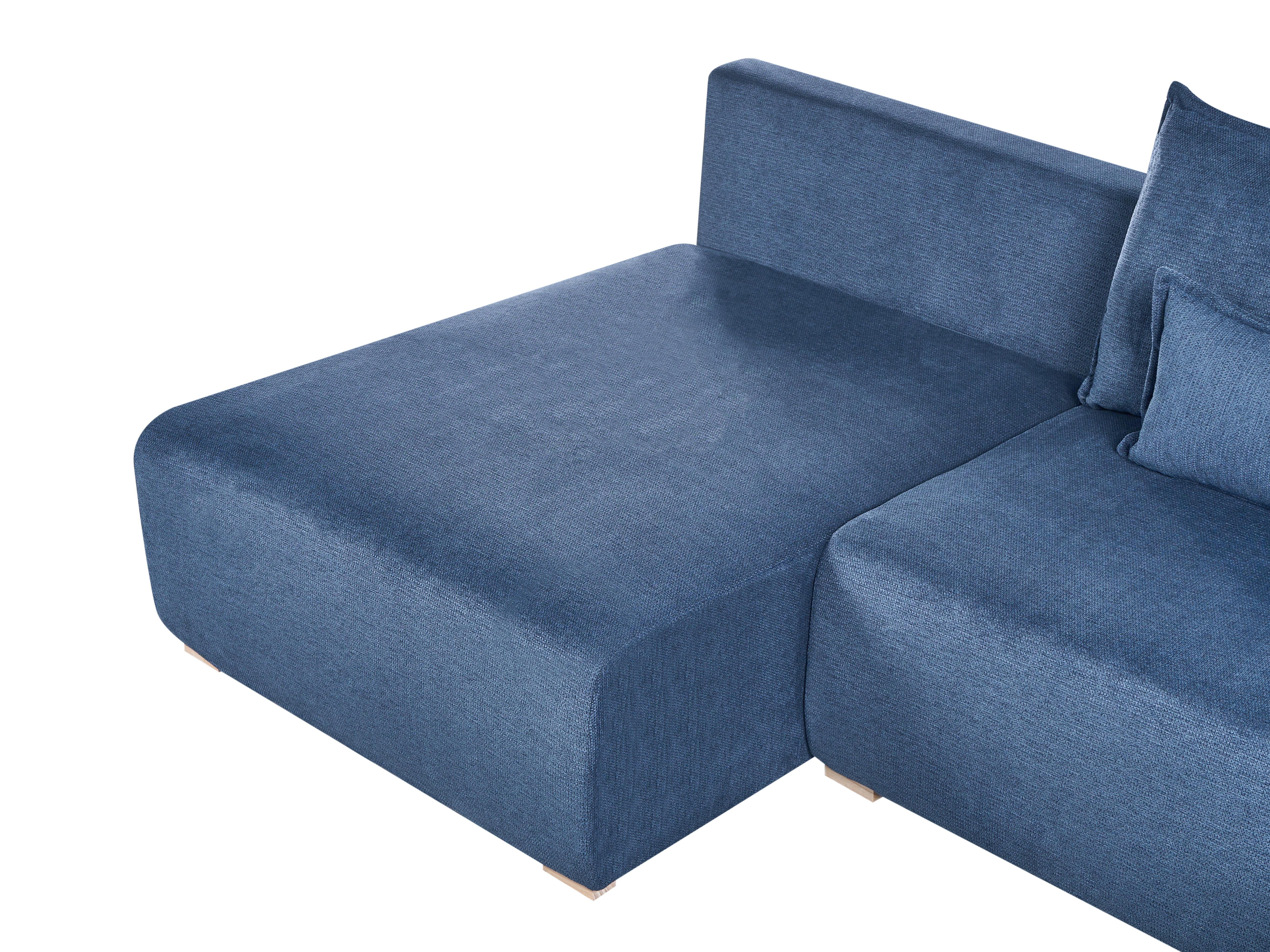Modulaire hoekbank NERBO Stof Blauw rechtszijdig