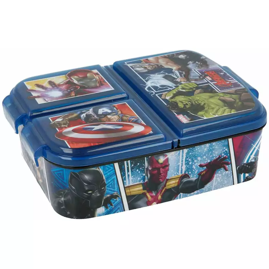 Stor 3-Fächer-Brotdose Avengers blau